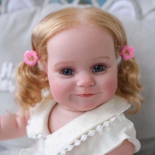 Maddie Reborn Baby Doll - 50 cm Silicone Vinyl Blonde Roots Hair