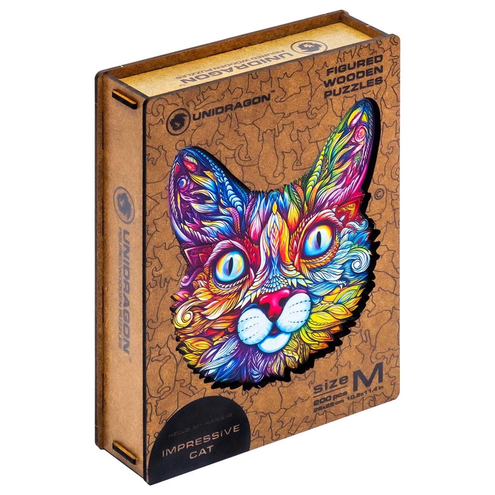 Impressive Cat Wooden Puzzle (4107390-CAT_M) - 200 pcs