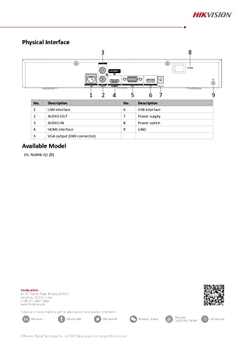 DS-7608NI-Q1 - 1 SATA 8 TB
