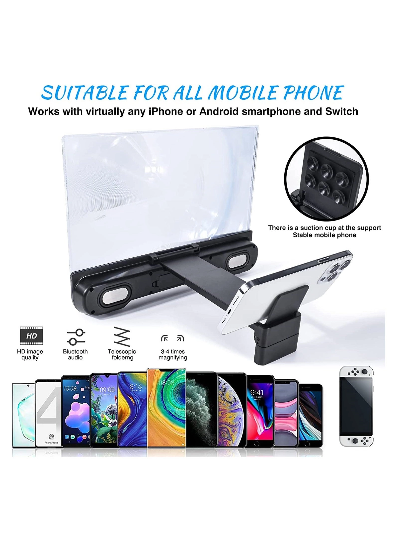 Phone Screen Magnifier - 14 Inch Bluetooth Speaker