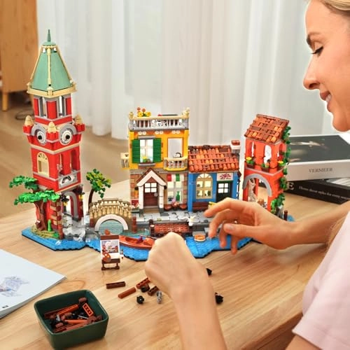 Street View Building Set (HG1027) - 2155PCS LED Light Romantic Venice Town House