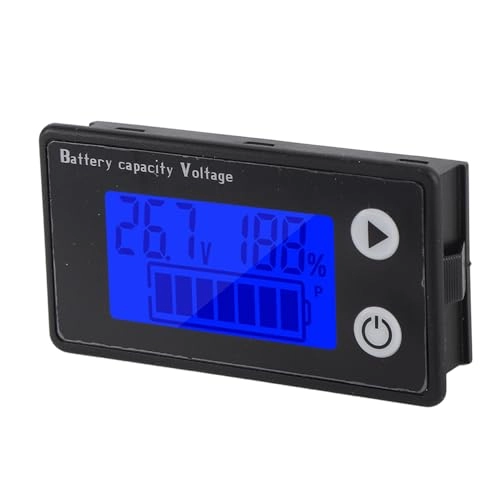 Eujgoov Battery Monitor - 10-100V LCD Voltage Temperature Indicator