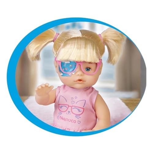 Baby Doll - Glasses Blonde hair 3 Colour Patches Ages 2+