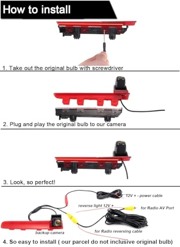 Brake light reversing camera - Night vision 628 x 586 pixels