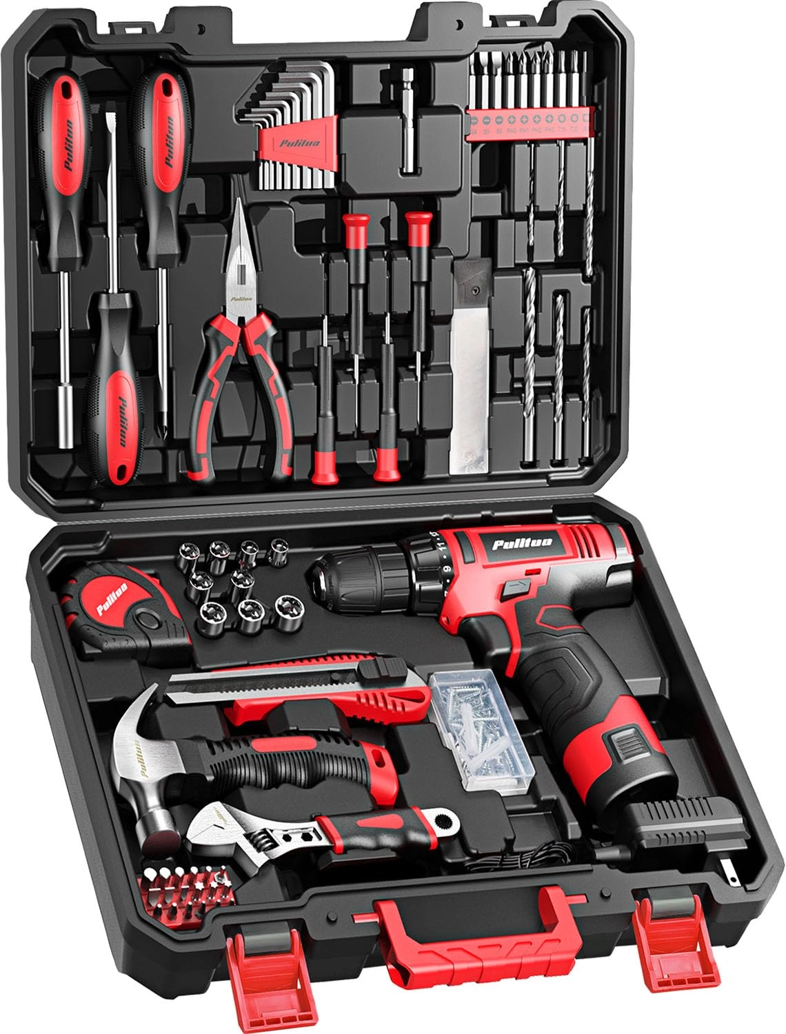 PULITUO 149 Pcs Home Drill Set - 1300mAh 12 Volts