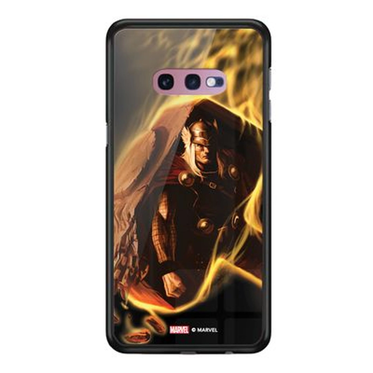 Wackylicious Fired-up Thor Samsung S10 e Cover - TPU Bumper Case + Tempered Glass Back Back Case