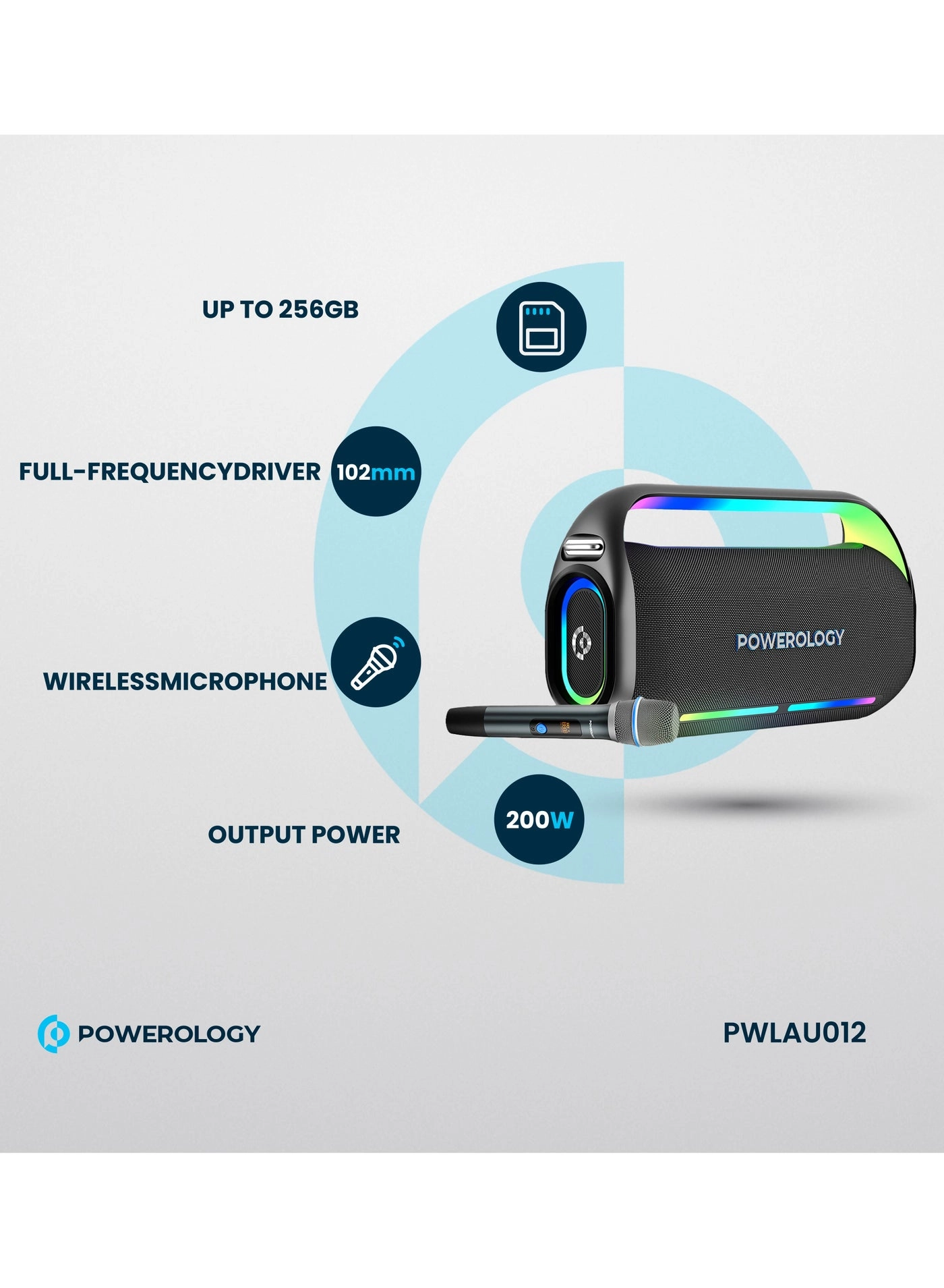 TWS Karaoke Speaker - Wireless Microphone 256GB 150W