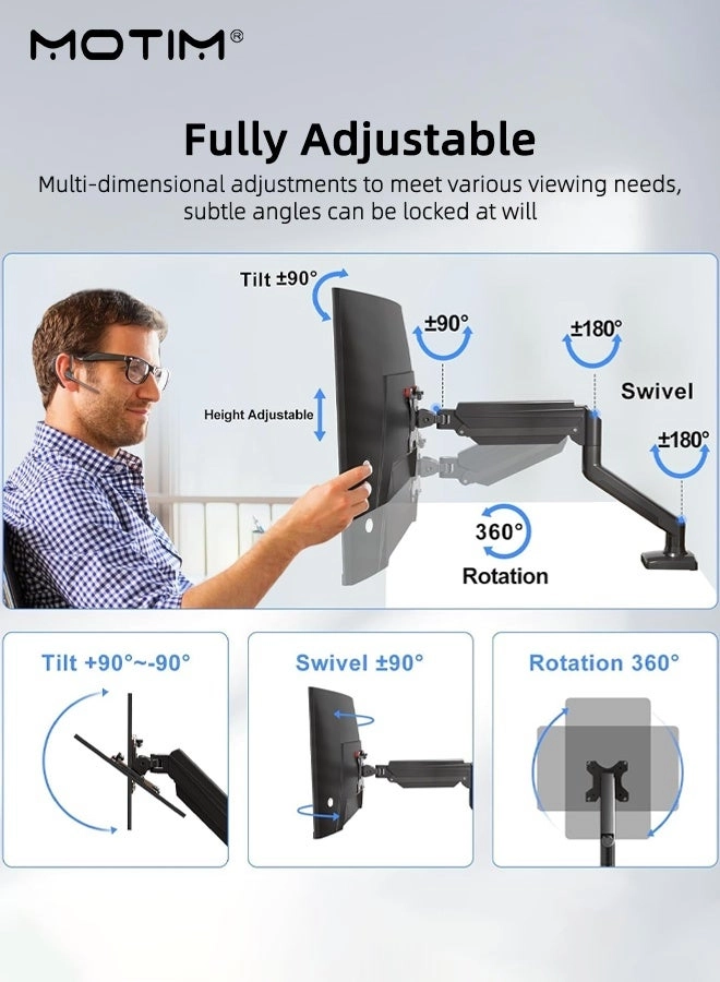 Monitor Arm Mount - 17 to 35 Inch VESA 75x75 & 100x100