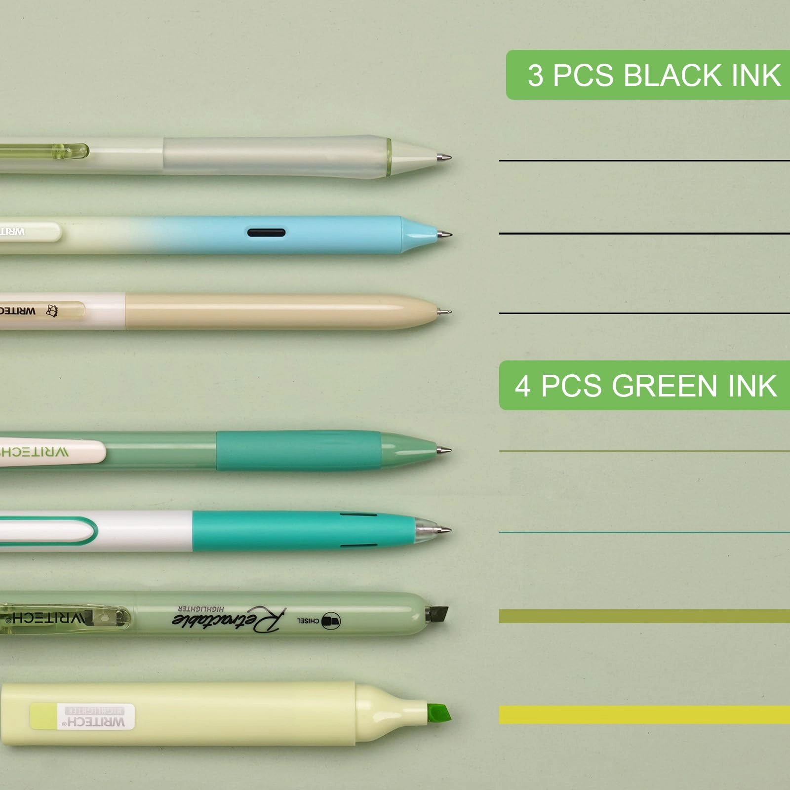 Gel Pens - 7ct 0.5mm