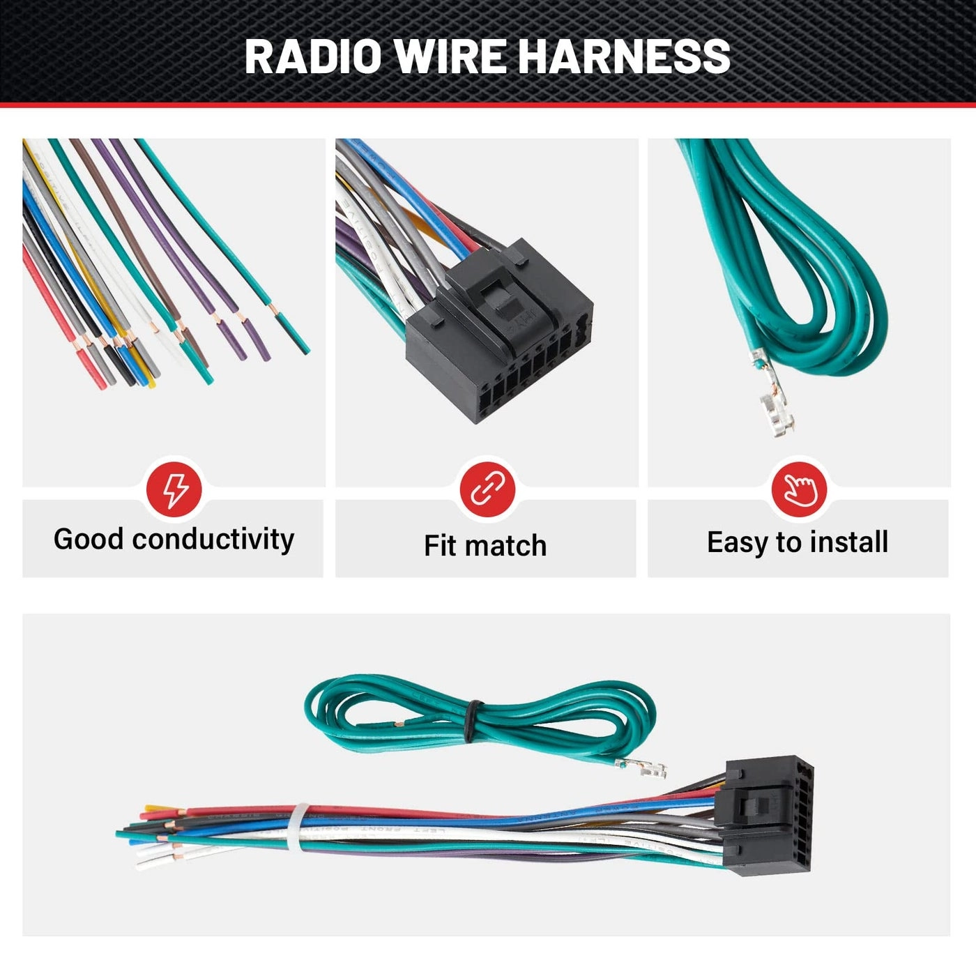 Car Stereo Wiring Harness - Kenwood KDC KRC KMD