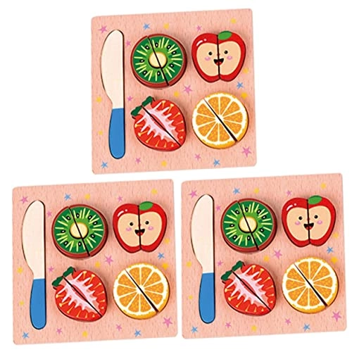 Cutting Toy Set - 3 Sets Wood Non Toxic