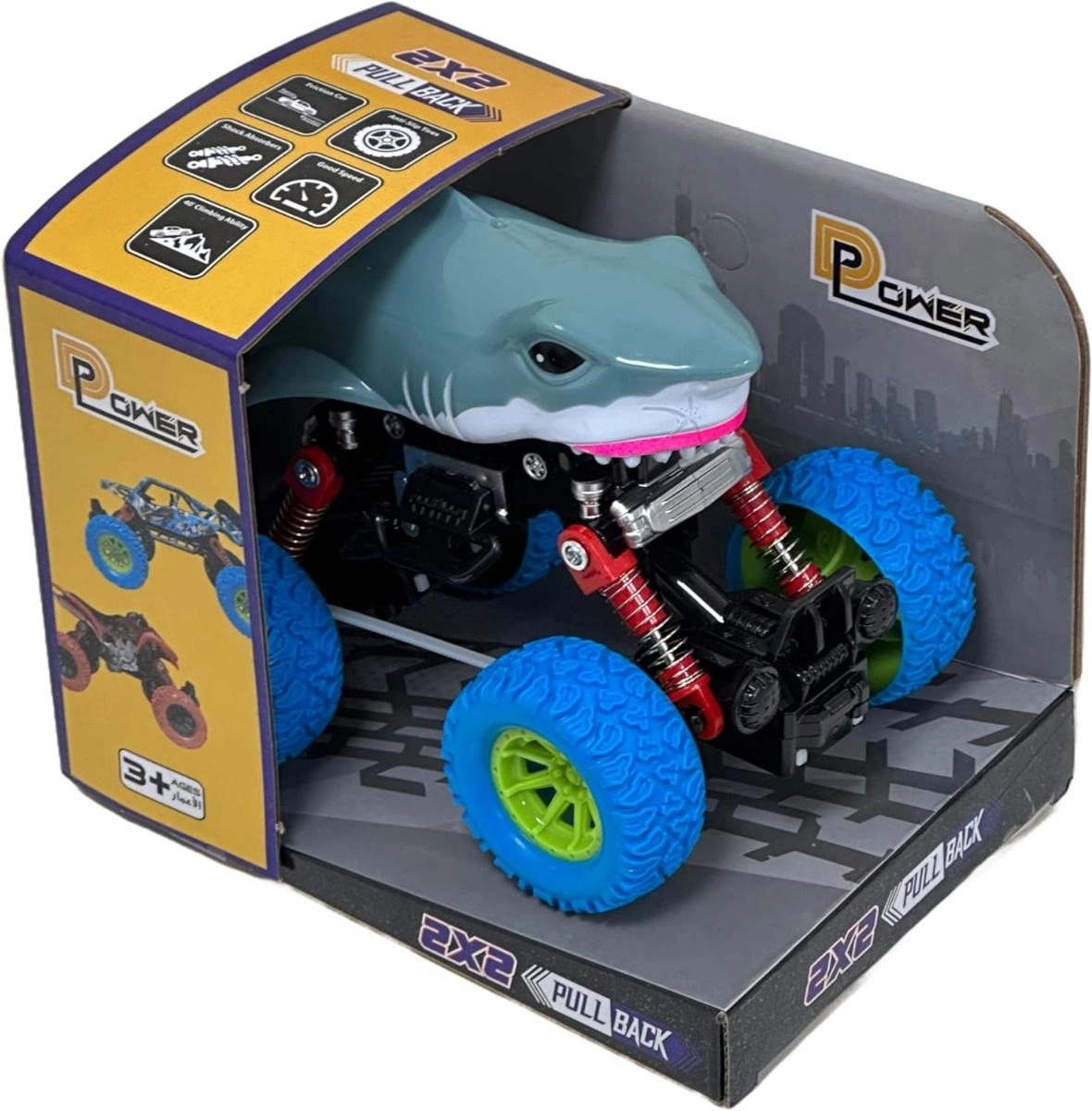 D-Power PullBack Crazy Shark Truck - Gray
