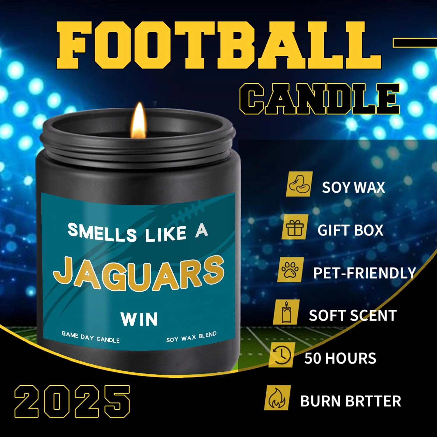 Smells Like A Jaguars Win Scented Candle - 1