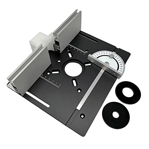 Router Table Insert Plate - 240 x 200mm Aluminum Alloy + Backer Plate + 180° Angle Gauge