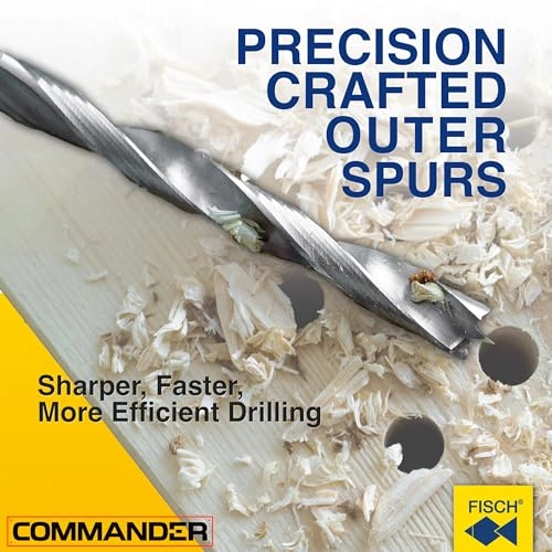 Brad Point Drill Bit Set - Chrome Vanadium 7-piece 1/8" to 1/2"