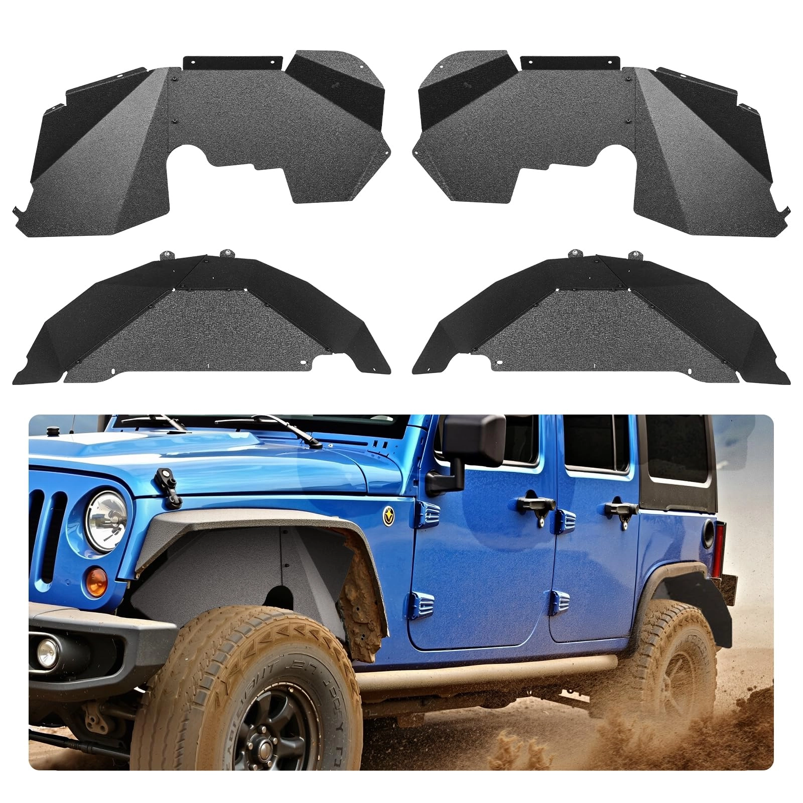 Vevor Inner Fender Liner - Jeeps JK/JKU 2/4 Doors 2007-2018