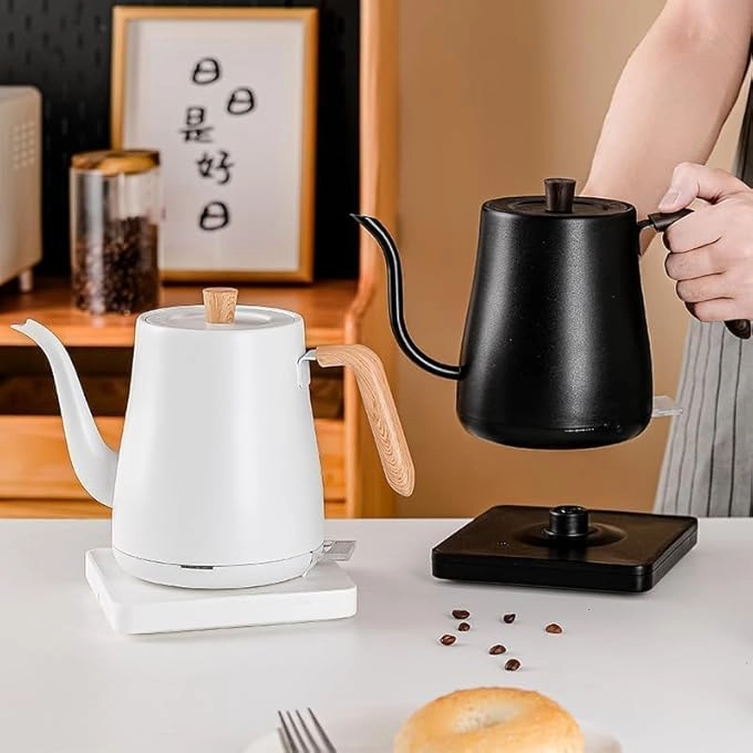 Gooseneck Wood Handle Electric Kettle
