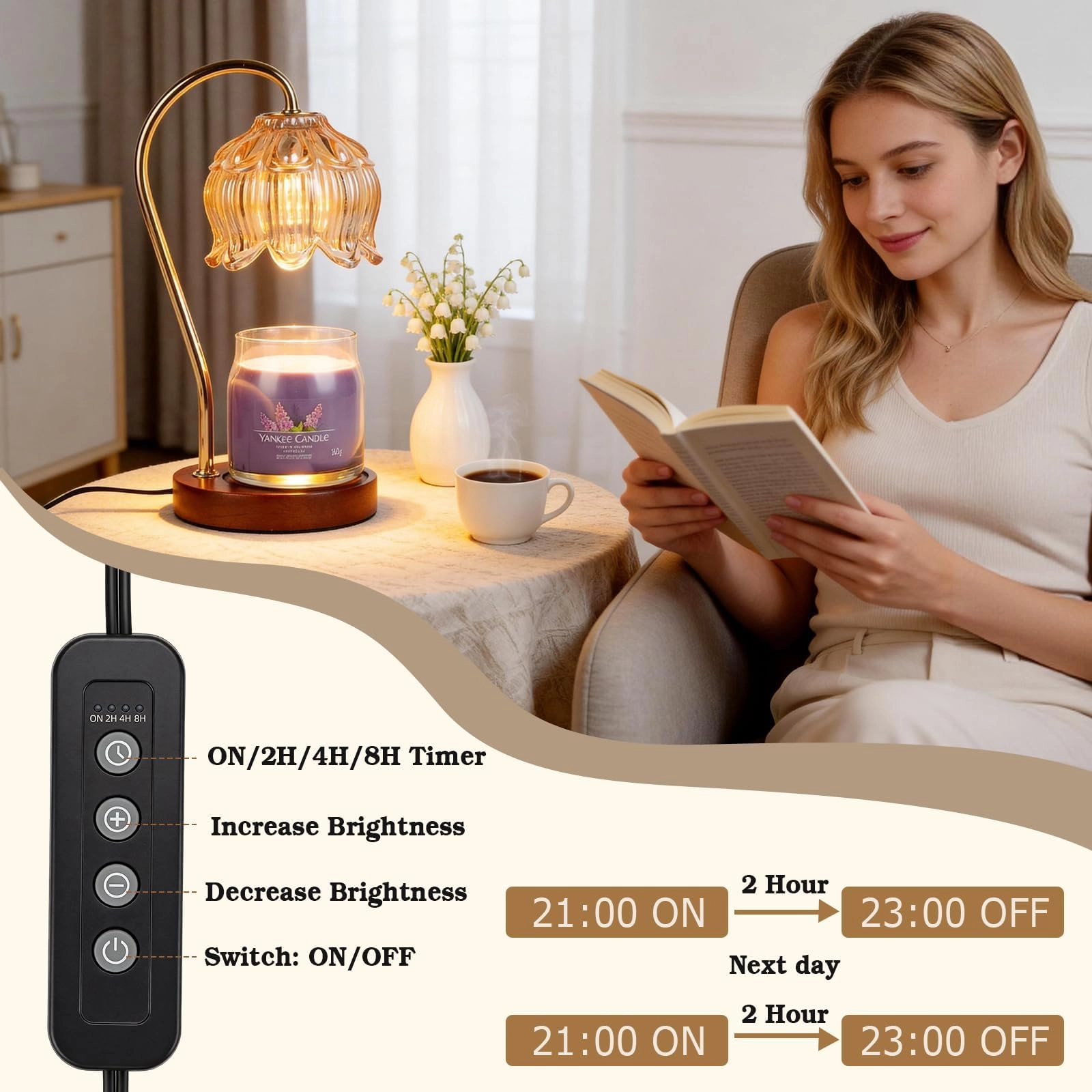 Strawberry Candle Warmer Lamp - Timer Dimmable