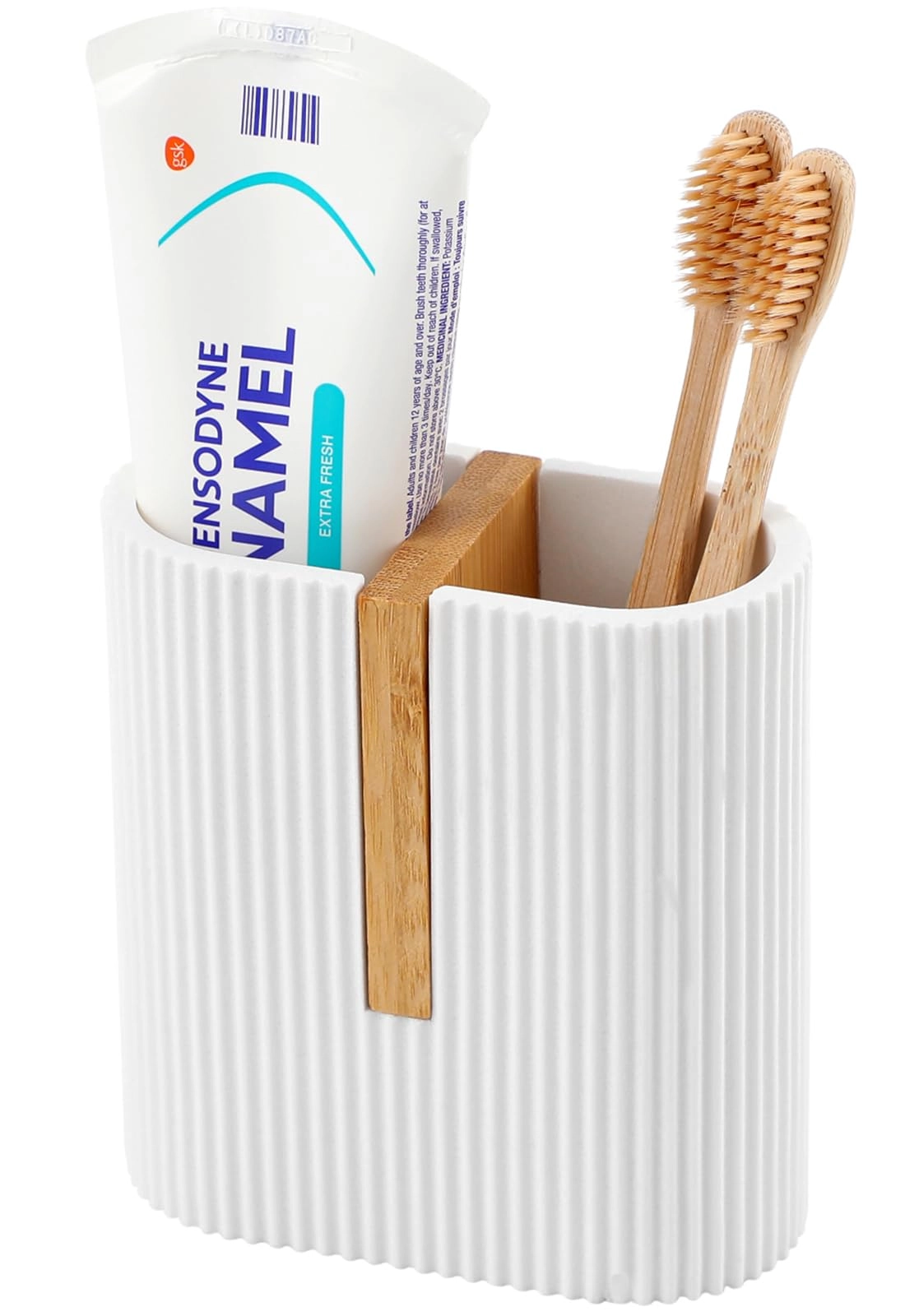 Toothbrush Holder - Matte White Bamboo
