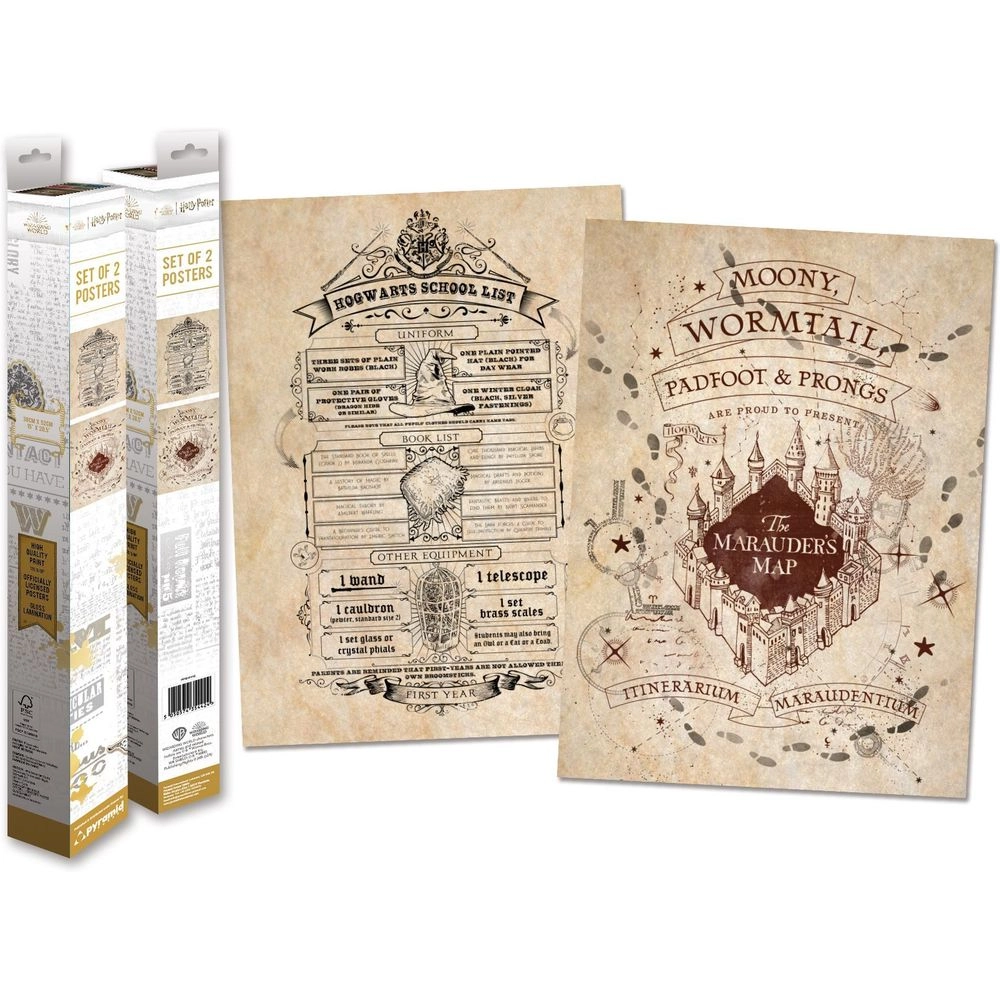PYRAMID POSTERS Harry Potter - Map and School List - 38 x 52 x 0.1 cm