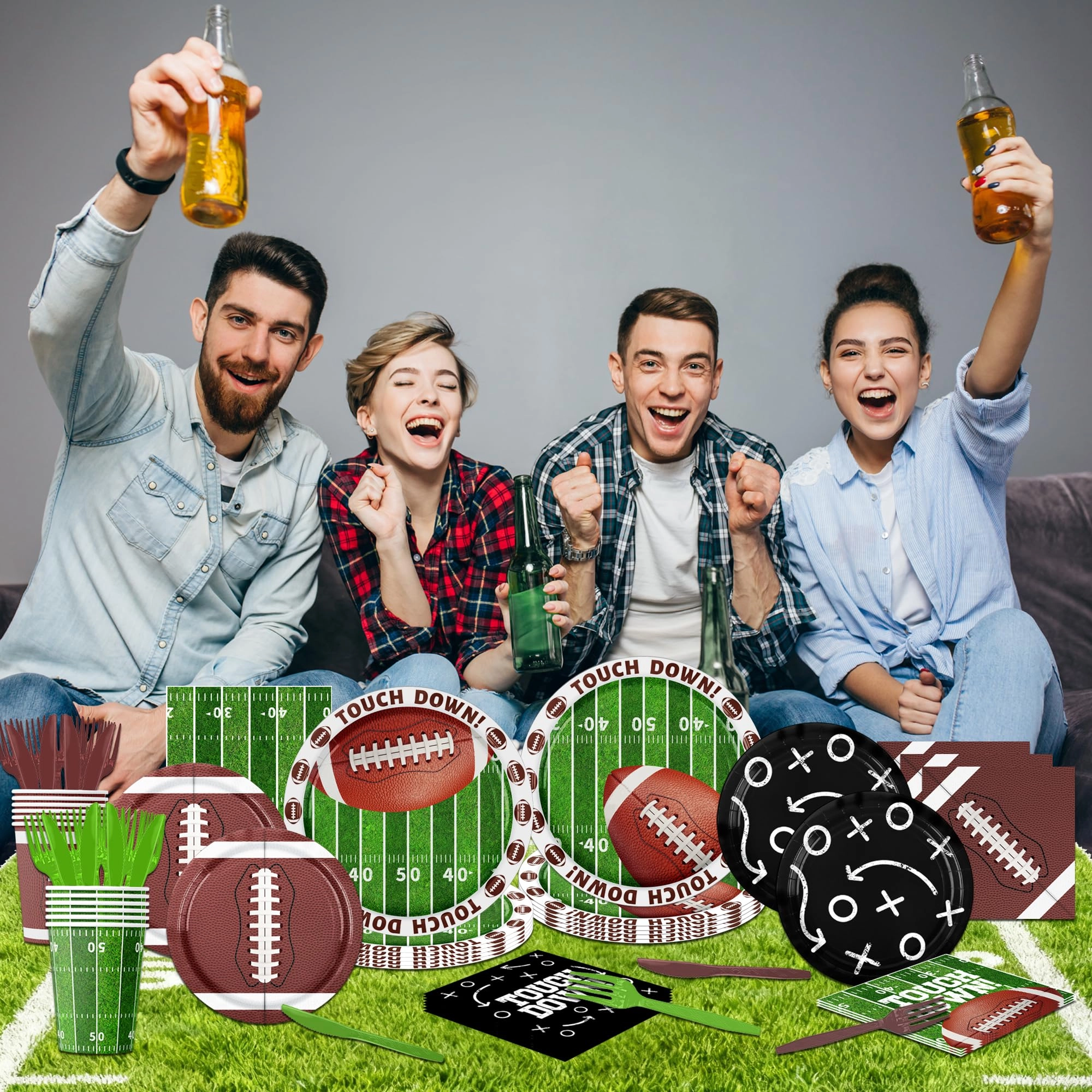 Football Party Decorations Tableware - 168pcs