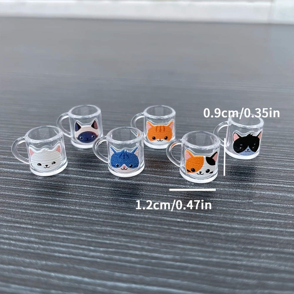 Generic Mini Transparent Cat Cup - 6 pcs