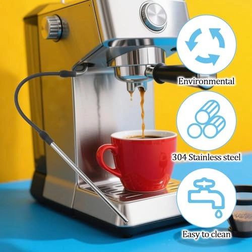 Kaffeemaschinen-Ersatzschlauch - Silicone Stainless steel tube Cleaning brush