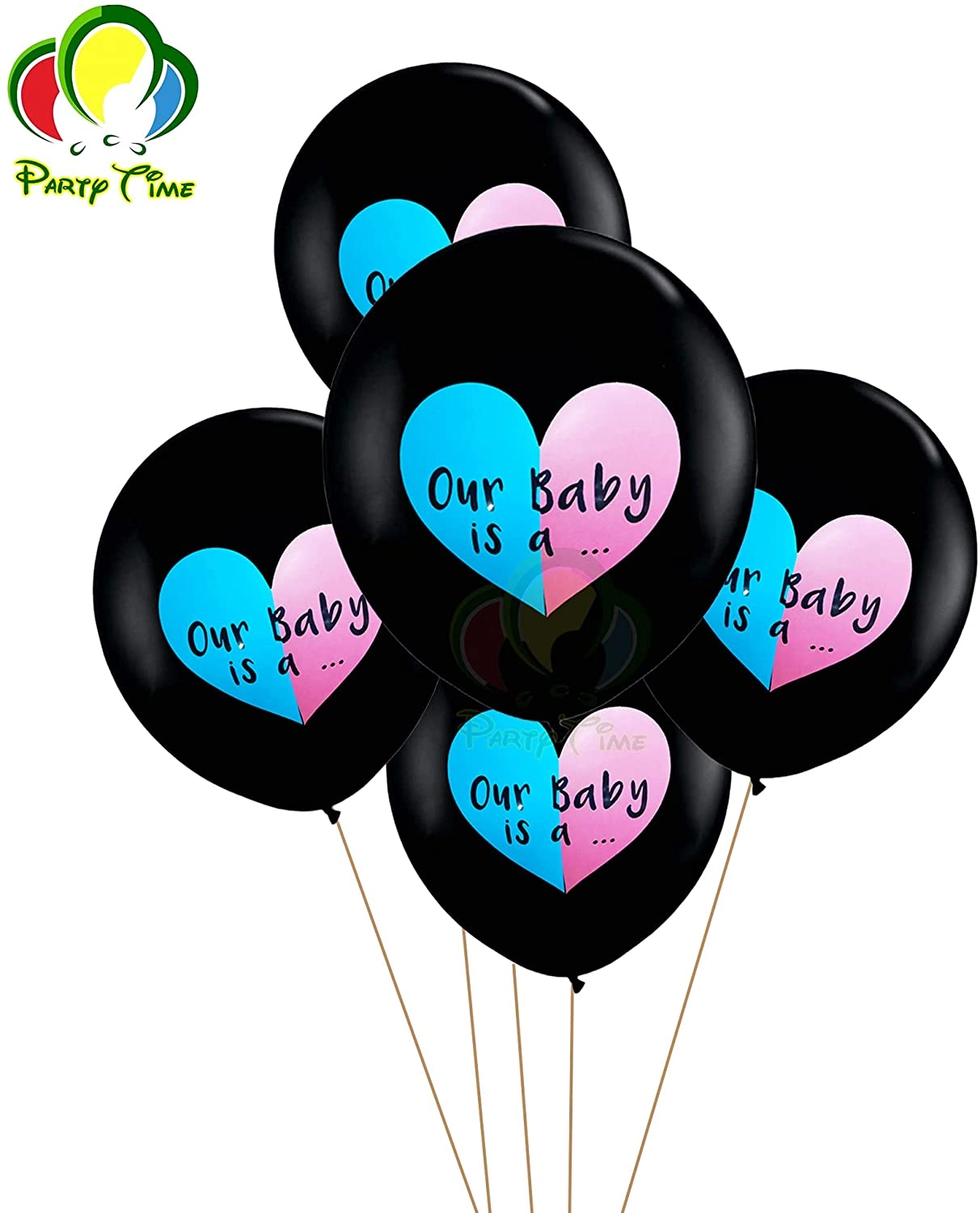 Party Time Trading LLC Baby Gender Reveal Latex Balloon - 5 Pieces Baby Shower
