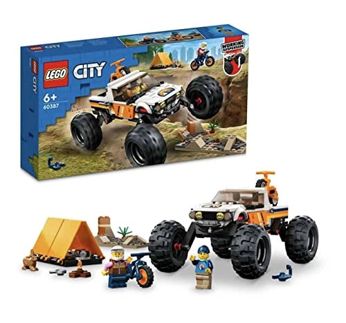 City 4x4 Off-Roader Adventures Camping Set (60387) - Monster Truck Style Working Suspension