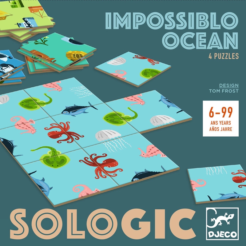 DJECO Sologic Impossiblo Ocean - 4 puzzles 9 pieces