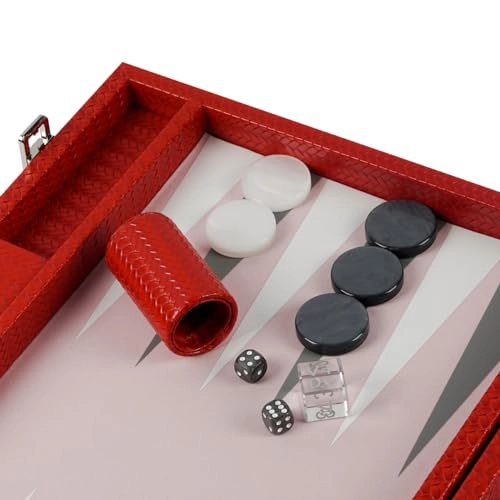 Backgammon Set - 20 inch 44mm Checkers Vegan Leather