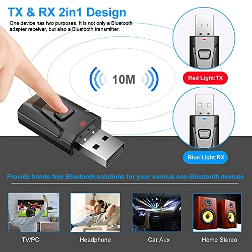Bluetooth Car Aux Adapter - 5.0 3.5mm USB