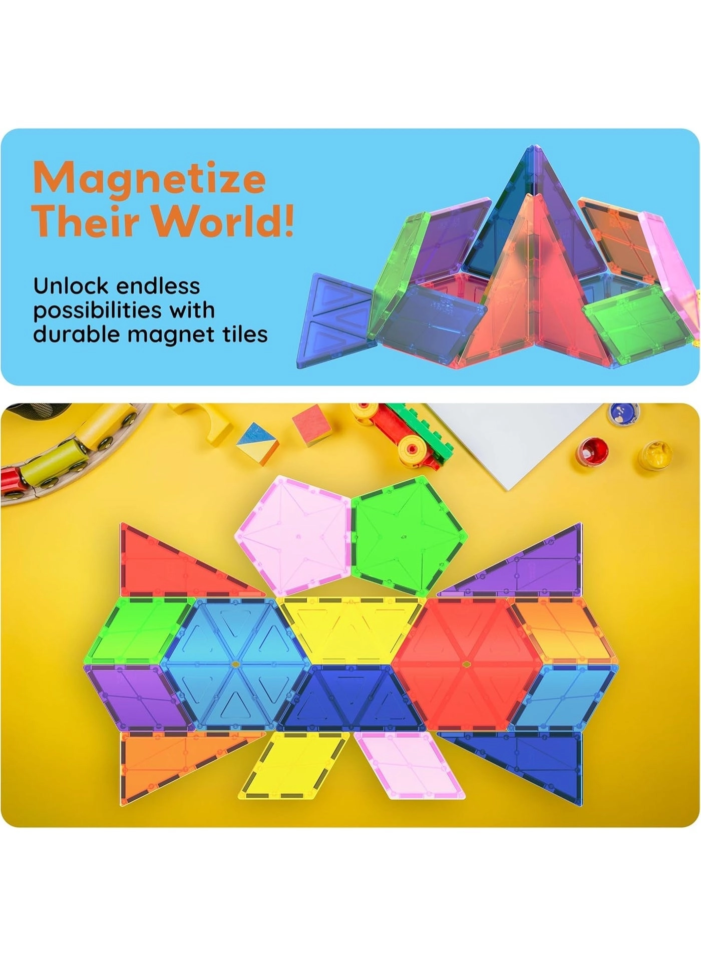 Magnetic Tiles 3D Geometry - 16 pcs