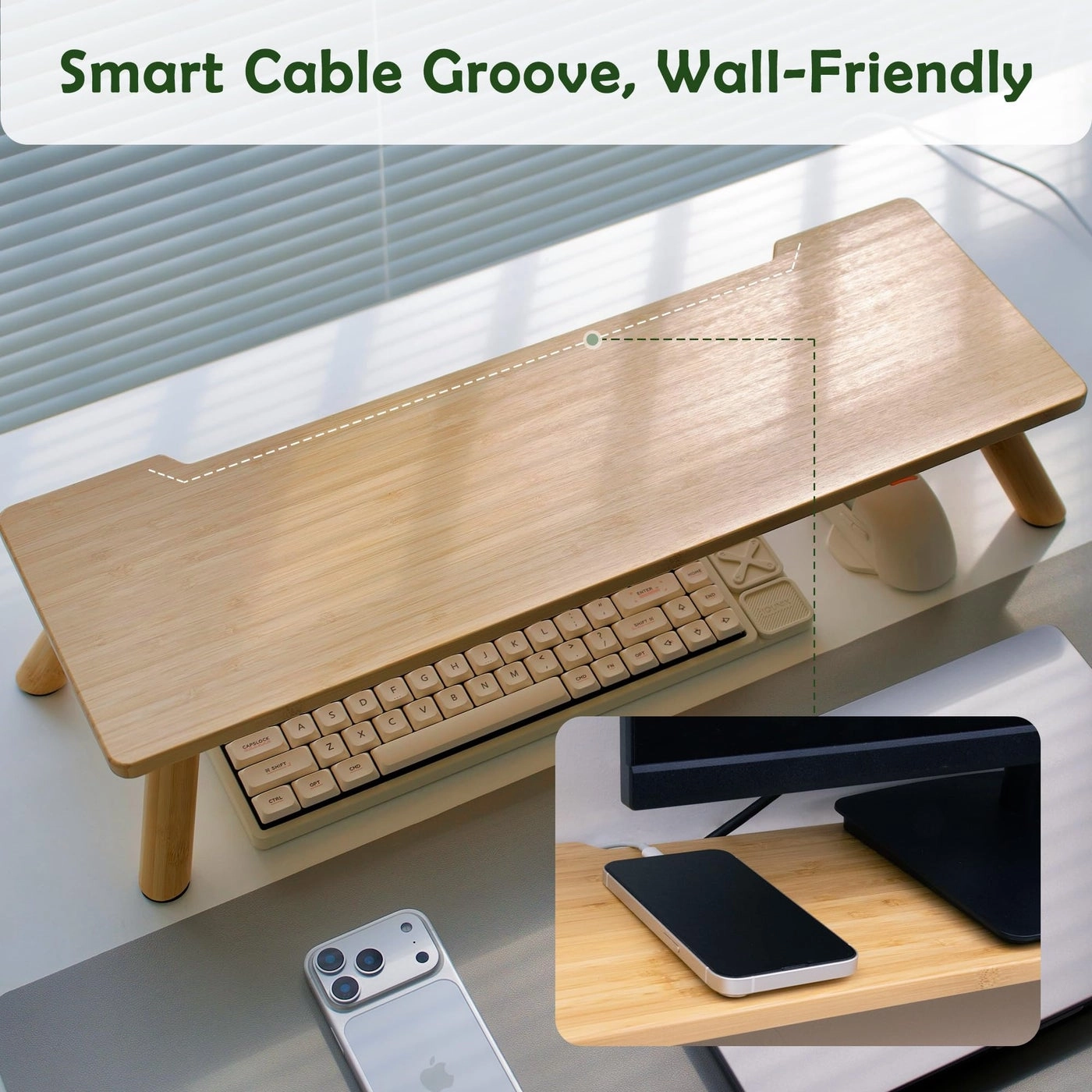 Bamboo Monitor Stand Riser - 31.5 Inches