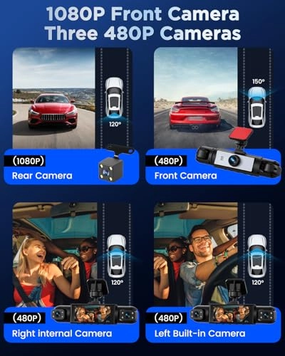 4 Channel Front and Rear Dash Cam - 1080P