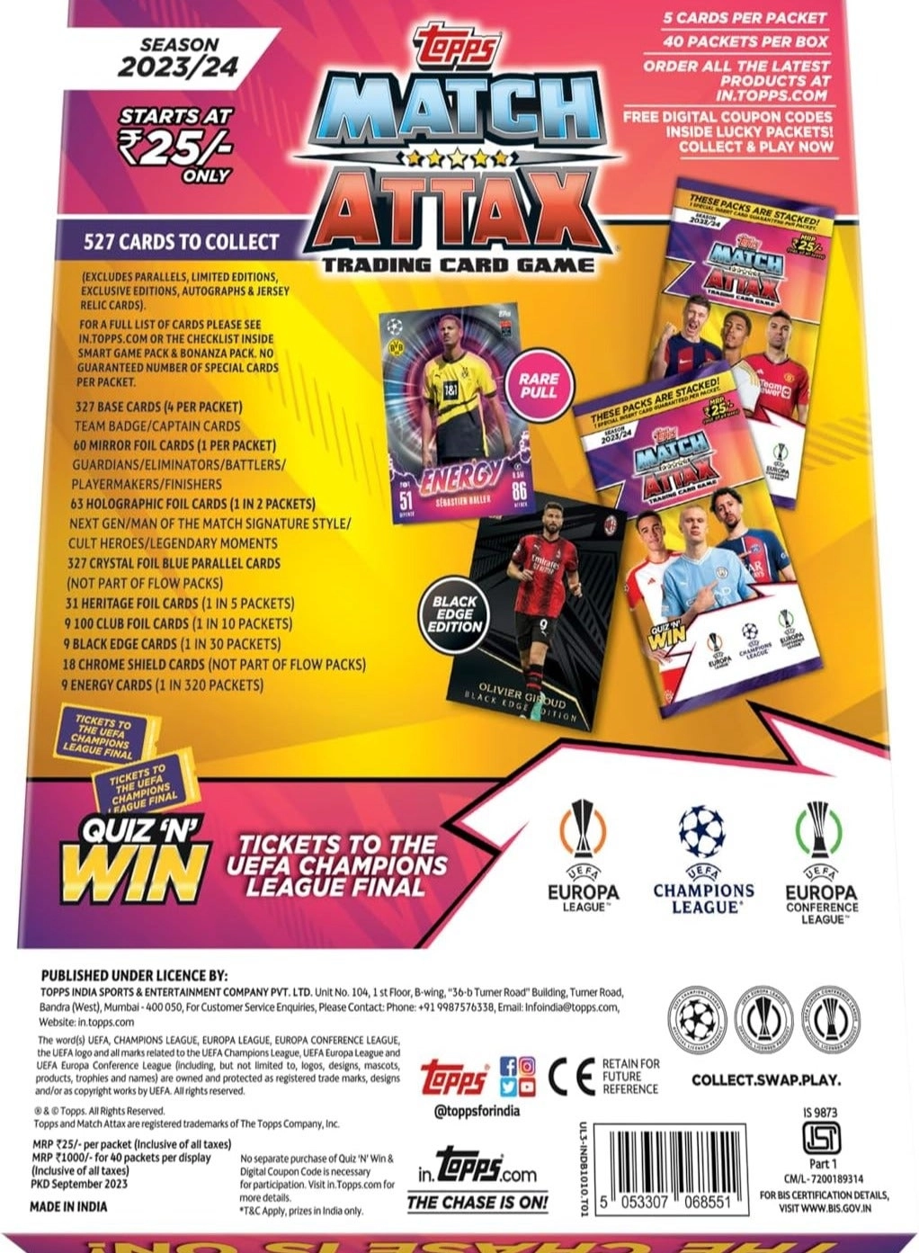 UEFA Champions League Match Attax 23/24 - 40pcs