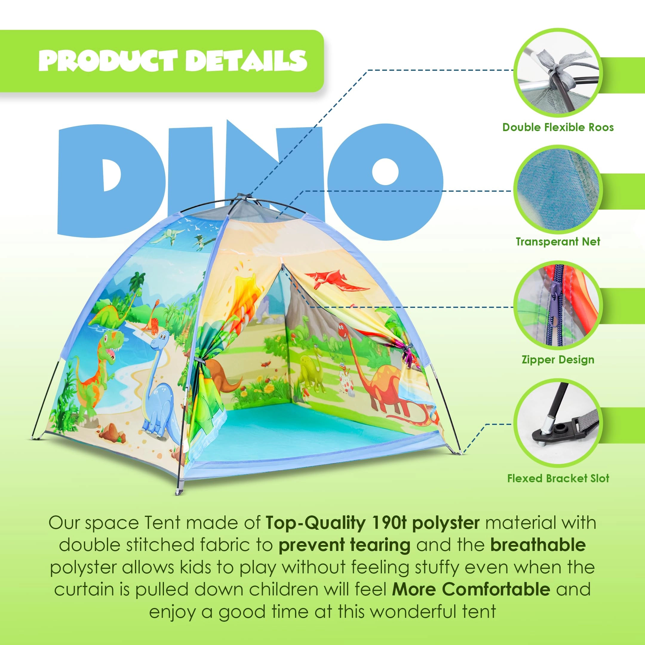 Kids Play Tent - Large Dinosaur