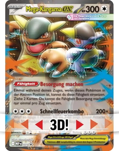 Mega-Kangama-ex - 1 Holographic Promo Card 1 Oversized Animated Card 4 Boosters