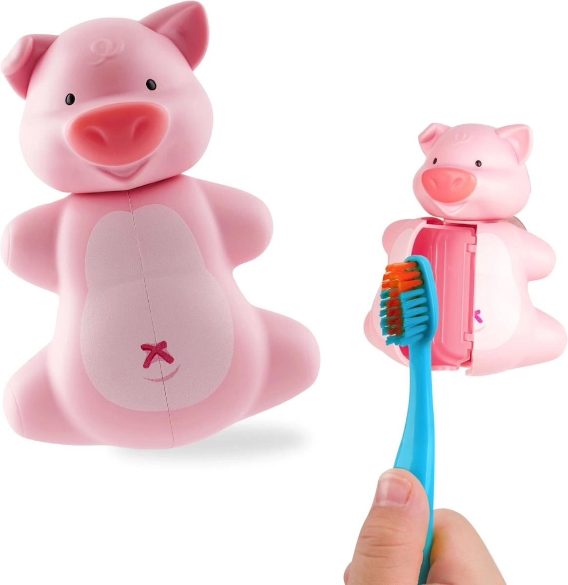 Toothbrush Cover - Fun Animal Piggy Pink