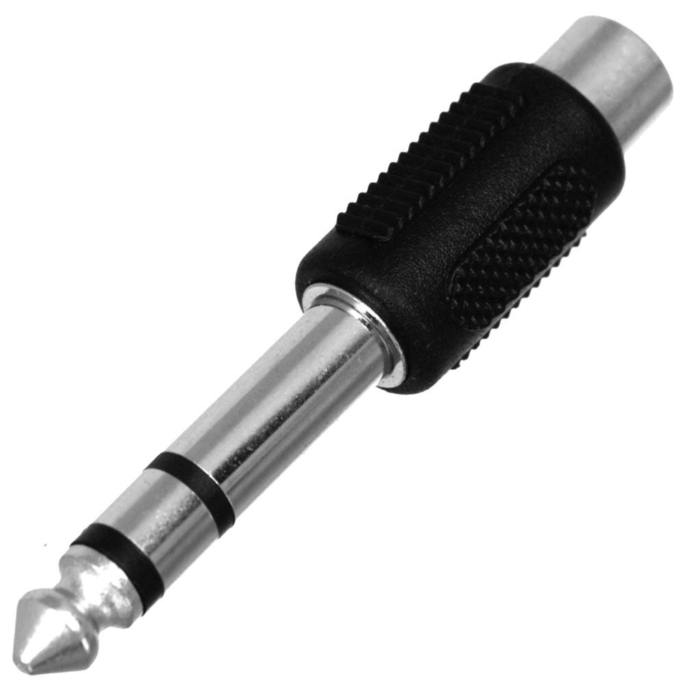 6.35mm 1/4 Inch Stereo TRS Male to RCA Female Jack - 4 Pack Silver