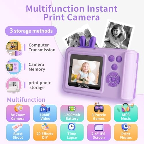 KC5 - Instant Print Camera Purple 5 MP