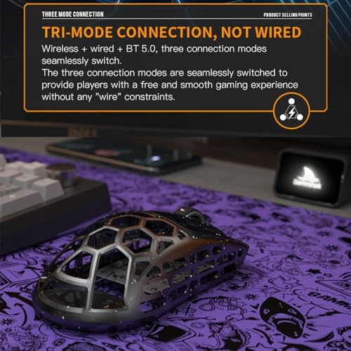 N5 Lightweight Gaming Mouse - Tri-mode (2.4G/BT/Wired)