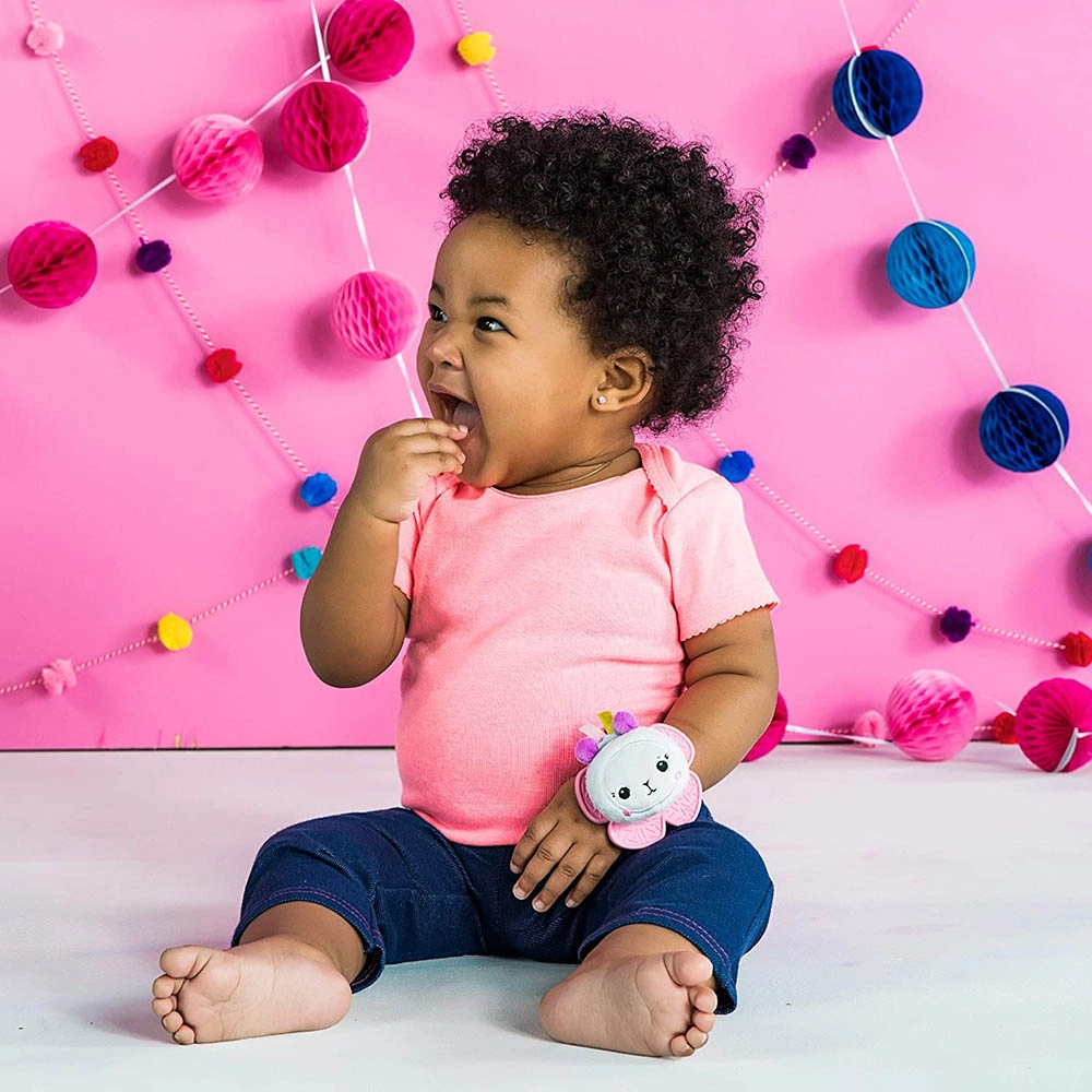 Rattle & Teethe Wrist Toy - Wearable Unicorn Llama