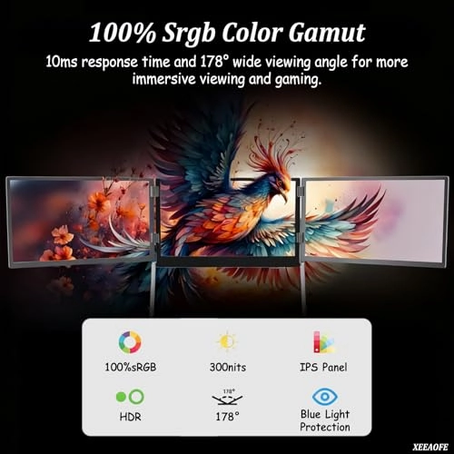 15.6" Portable Triple Monitor - 1080p FHD