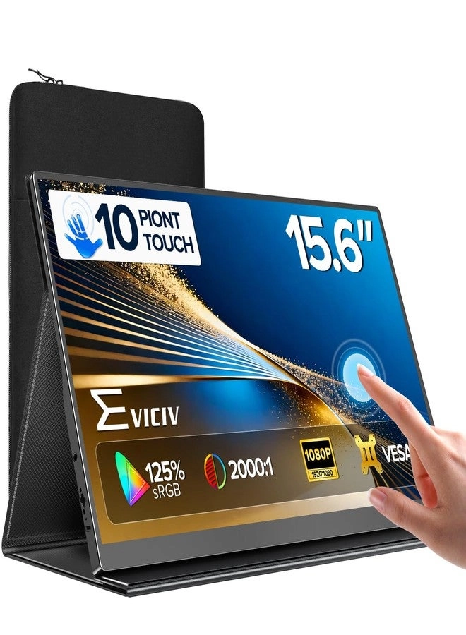 Portable Monitor Touchscreen - FHD 1080P 15.6 Inches