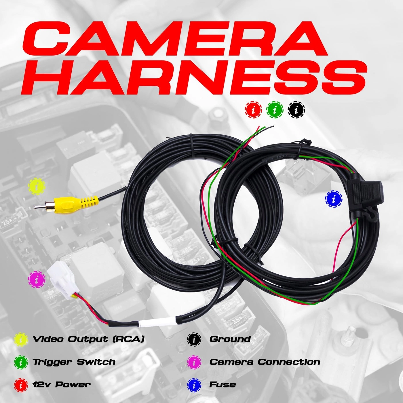 Tailgate Handle with Backup Camera - RCA 600 TV Lines