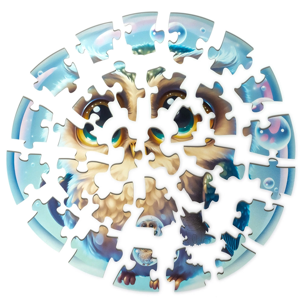 Owl Bubblezz Wooden Puzzle (4107390-Owl_Bubblezz) - 30 pcs