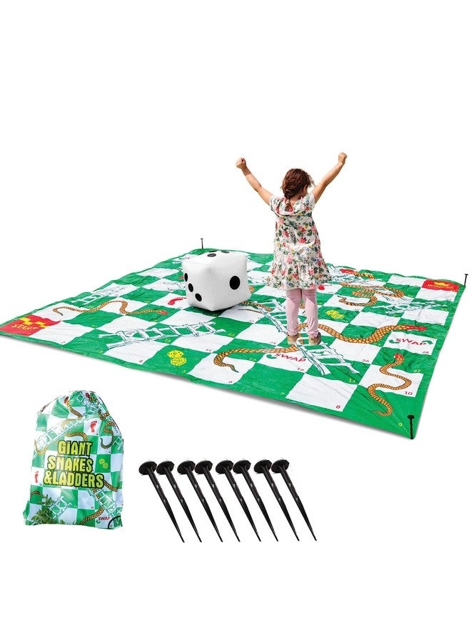Upper Midland Products Giant Snakes & Ladders - 9.8 X Foot Playing Mat 15'' Dice