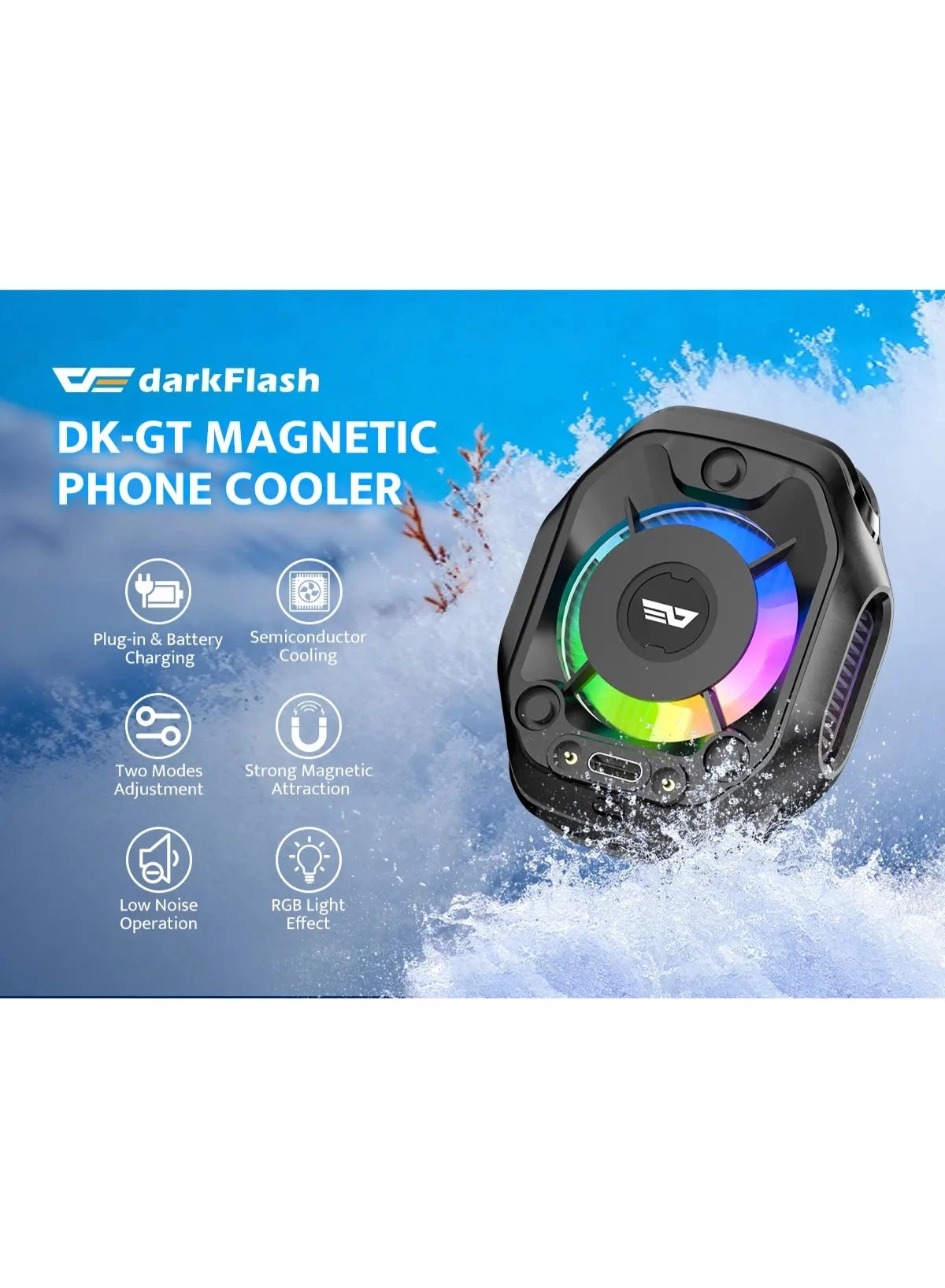 DK-GT - Magnetic Phone Cooler 2000mAh RGB