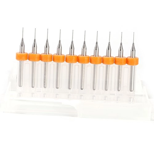 Micro Drill Bits - Tungsten Steel, White Steel 10pcs 0.4mm